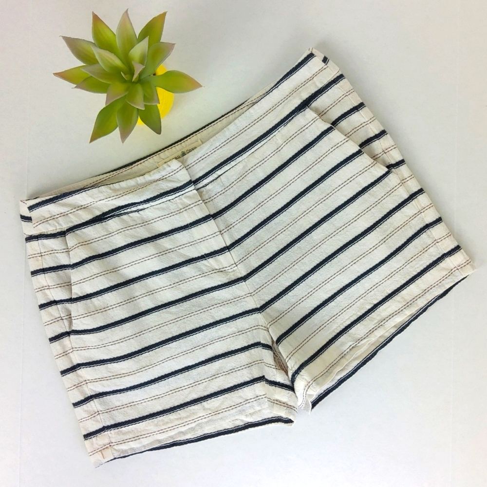 Beacon Cove Linen Blend Nautical Shorts Women's Size 6